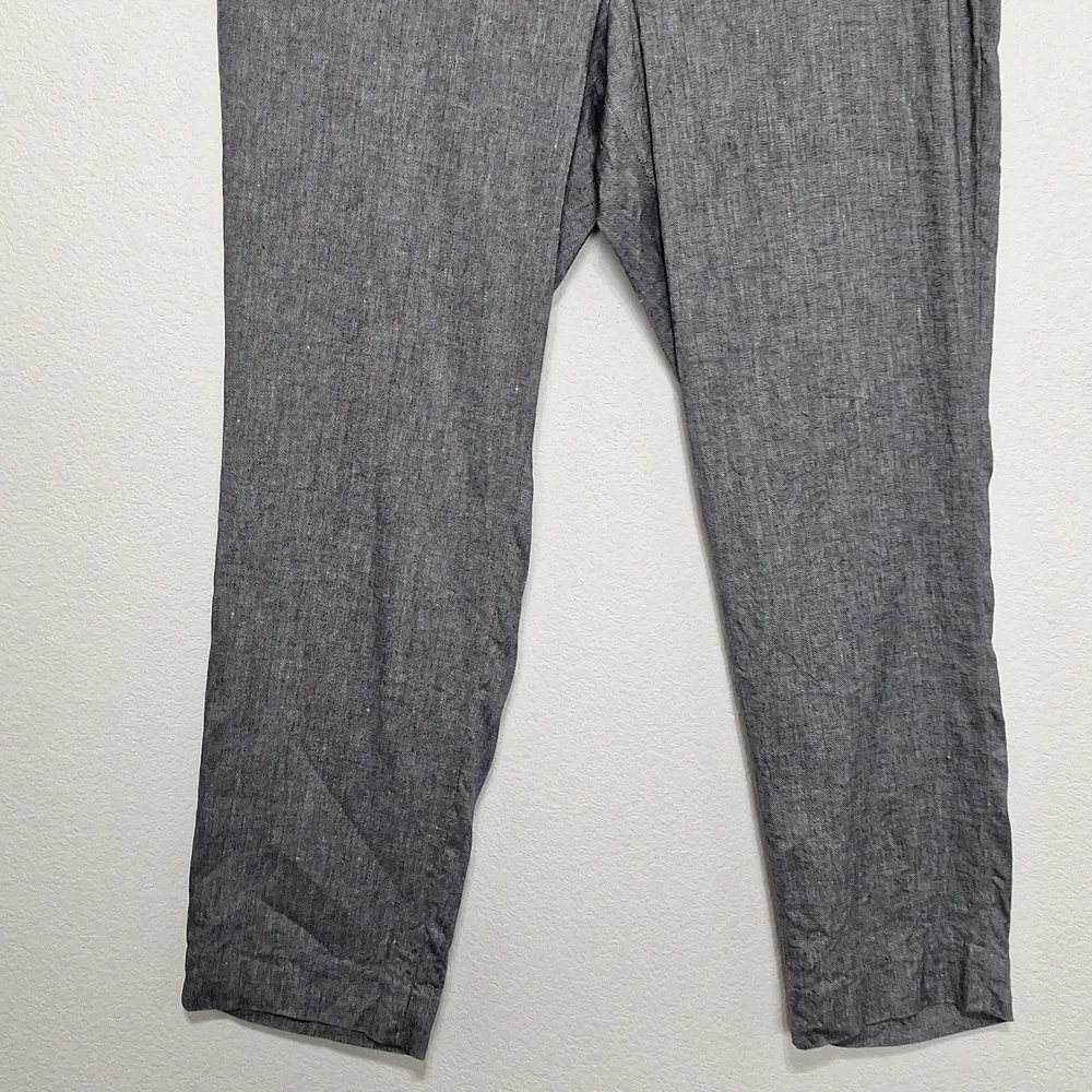 Banana Republic Gray Avery Preppy Lagenlook Linen Blend Trouser Pants Size 16L